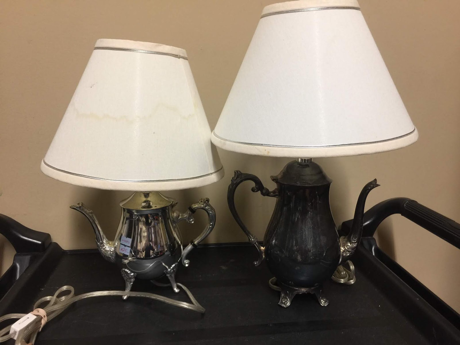 Silver online teapot lamp